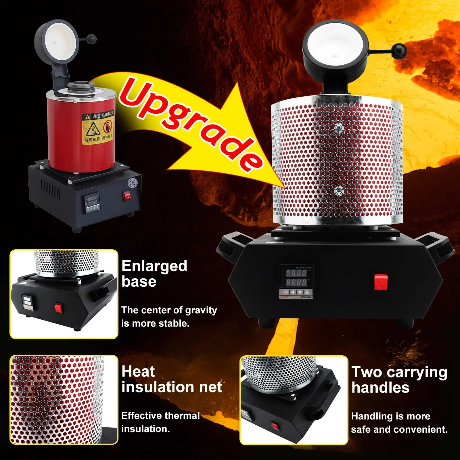3KG Digital Gold Melting Furnace Jewelry Tool
