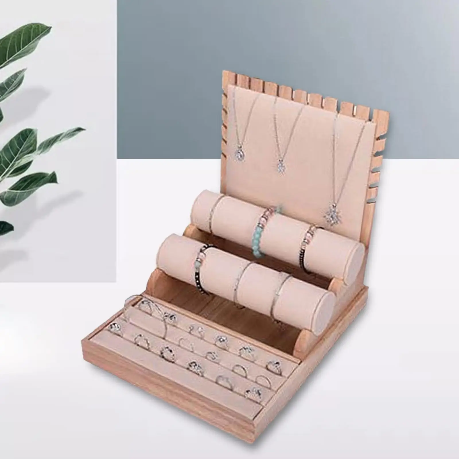 Elegant Flannel Jewelry Display Stand Organizer