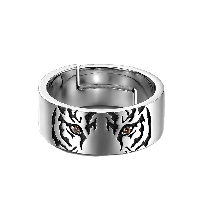 Vintage Punk Tiger Head Open Ring