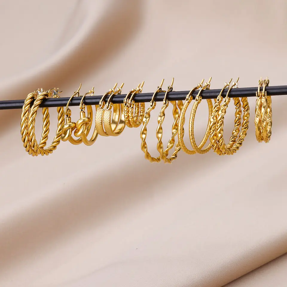 Vintage Gold Chunky Dome Drop Earrings for Women