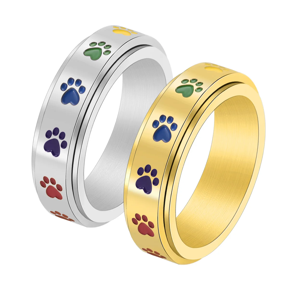 Anxiety Ring: Sweet Rainbow Paw Fidget