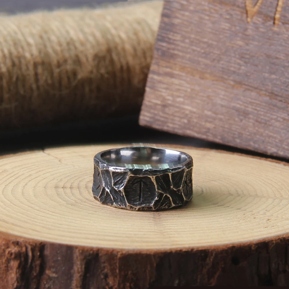 Stainless Steel Odin Norse Rune Viking Couple Rings