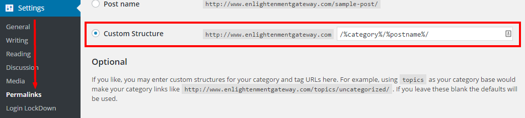 wordpress permalink editing